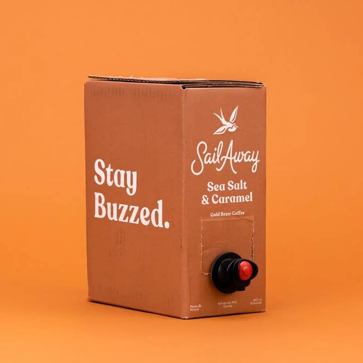 Sail Away Coffee Co. - Wholesale Iced Coffee/Cold Brew - Cold Brew 96oz Box Tap – Ready-to-Drink, SEA SALT & CARAMEL
