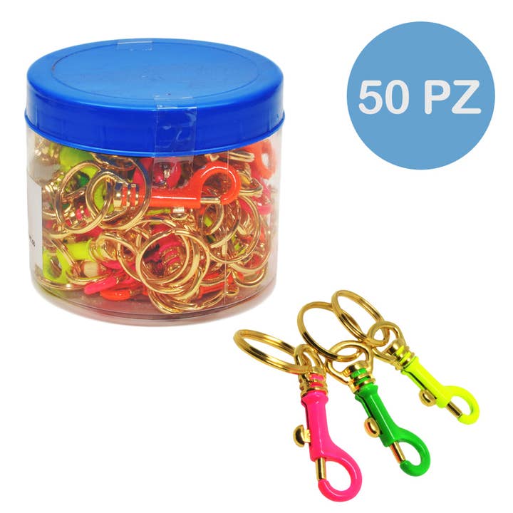 Mosquetões Chaveiro Fluorescentes 85 mm CF - Pacote com 50 Unidades por atacado de Idea Casa