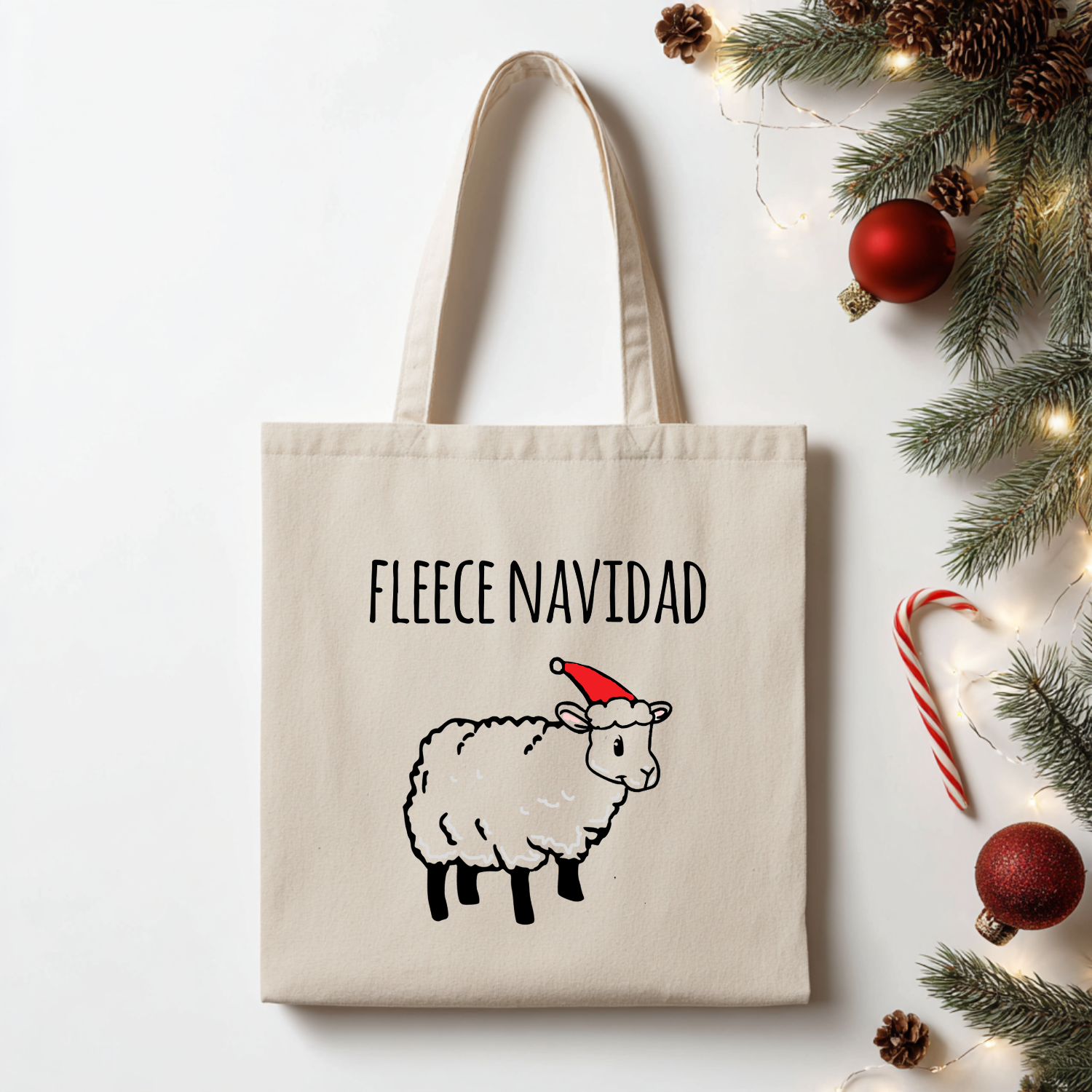 Moonlight Makers - Wholesale Tote Bag - Unisex - Fleece Navidad - Colorful Christmas Tote Bags 1