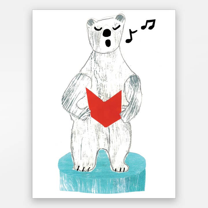 Holiday Singing Polar Bear Card for wholesale by Paste