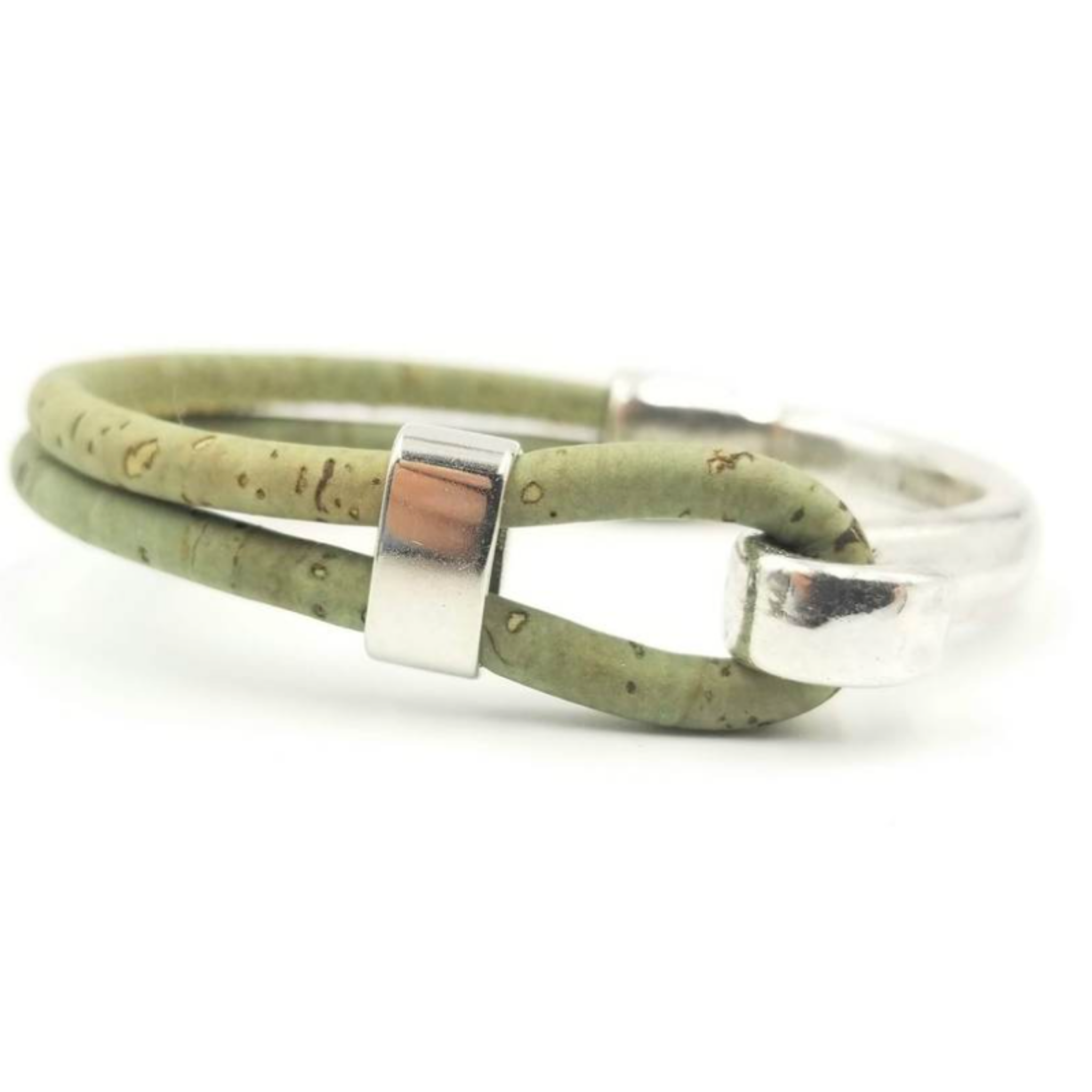 Gem Lounge Jewelry - Wholesale Bangle Bracelet - Pick Your Color: Cork Silver Side Hook Bracelet5