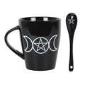 Starlinks Gifts - Wholesale Coffee Mug - Witchy Mug - Triple Moon Mug & Spoon Set 12 oz1