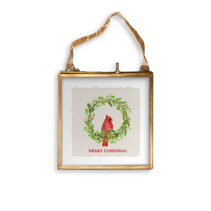 French Graffiti - Wholesale Tea Towel - Cardinal Sitting In Wreath12