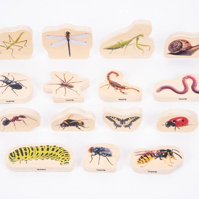 Commotion (Europe) BV - Wholesale Wood Toy - Kids - Wooden Minibeast Blocks - Pk15. Wooden Toys - Wooden Animals0