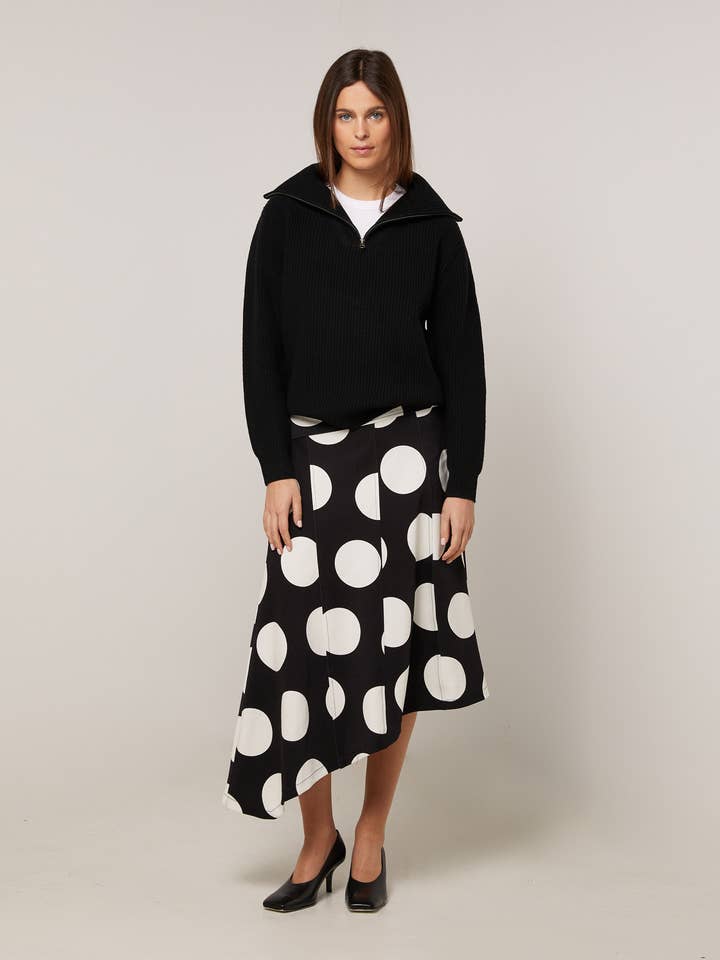 Asymmetrischer langer Rock aus bedrucktem Stoff für den Großhandel von Rodier