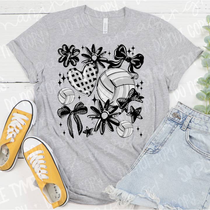 Spielball Volleyball Collage DTF Druck für den Großhandel von Simple Tymes