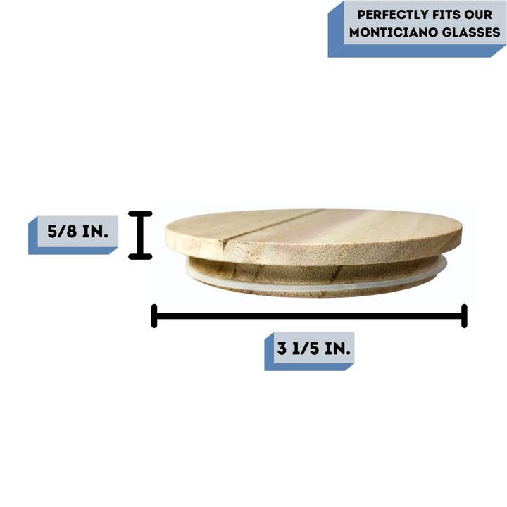 General Wax & Candle Company - Wholesale Candle Holder - Natural Wood Candle Lid - Fits our 9.5 oz Monticiano
