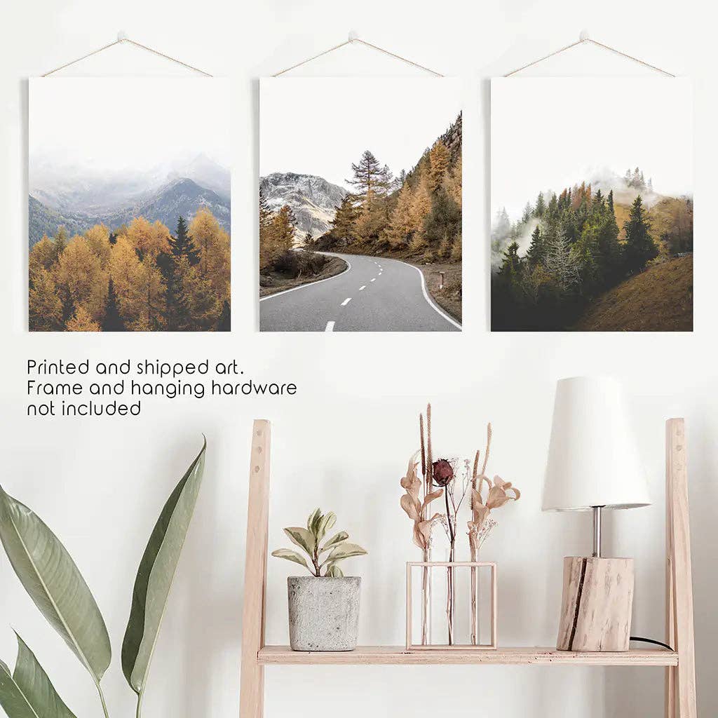 Art Lane - Wholesale Gallery Wall Set - Brown Autumn Mountain Forest Scenery. Nature Landscape0