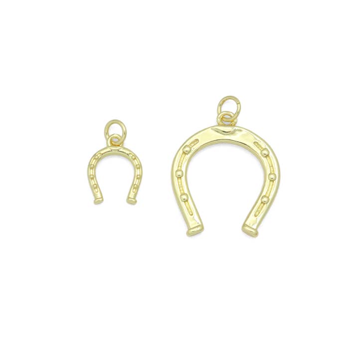 BestBeads&Beyond - Wholesale Individual Charm/Pendant - 18K Gold Lucky Horse Shoe Shape Pendant/Charm, Z13102