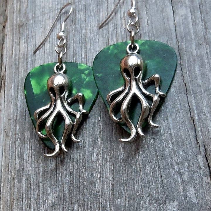 Simply Raevyn - Wholesale Dangle Earrings - Octopus Charm Guitar Pick Earrings23