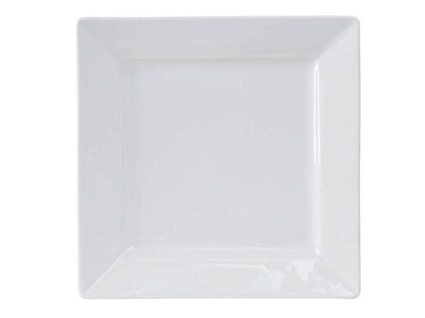 Porcelæn Hvid Keramisk firkantet plade med bred kant, 12,15" for engroshandel på Faire0