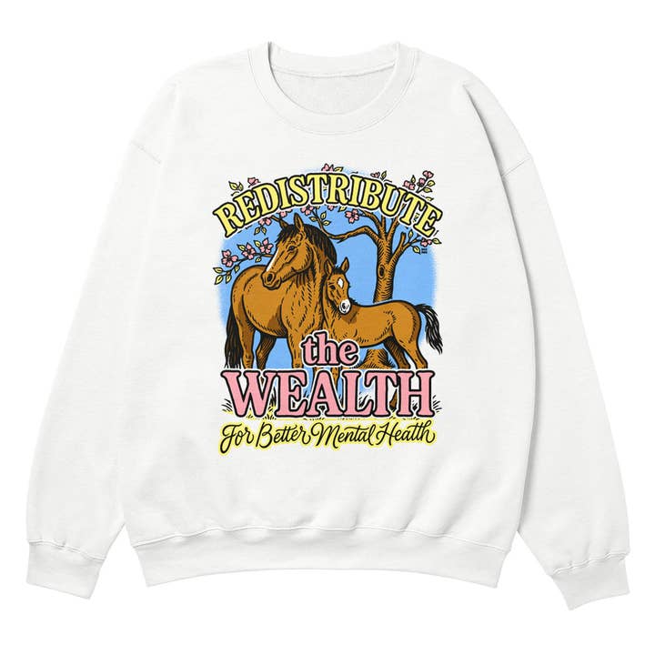 Redistribuer sweat-shirt blanc à col rond pour la vente par Boss Dog