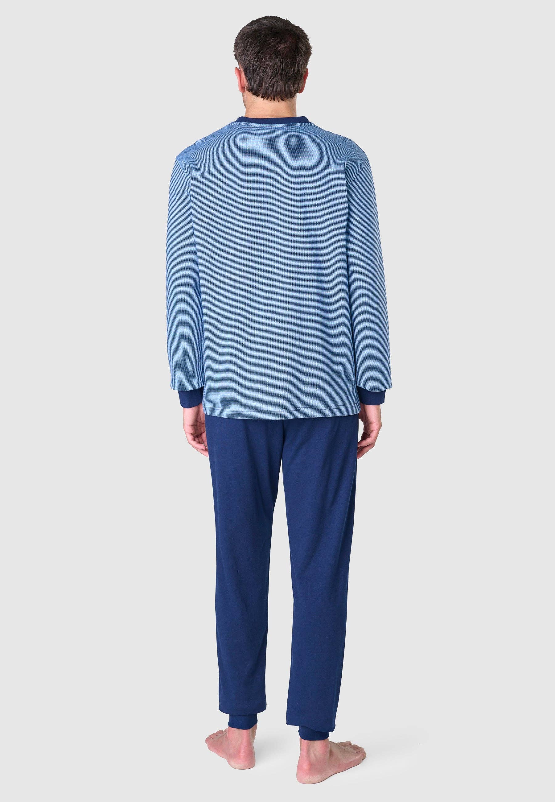Men's Winter Premium Quilted Pajamas - Blue 55026 for wholesale on Faire2