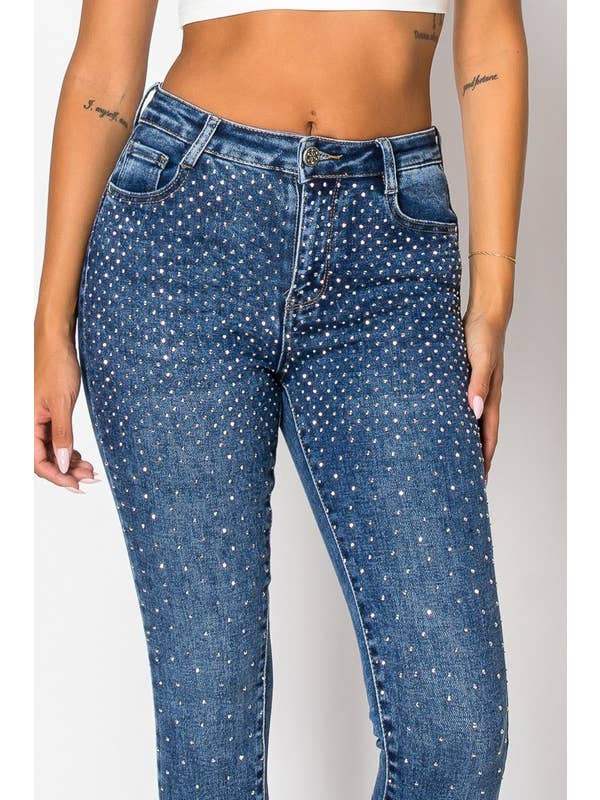 G42 1 A - Embellished Blue Skinny Jeans for wholesale on Faire