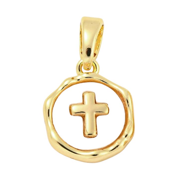 The Charm Bar Company – wholesale Individuell berlock/hänge – Guldkorsberlock0