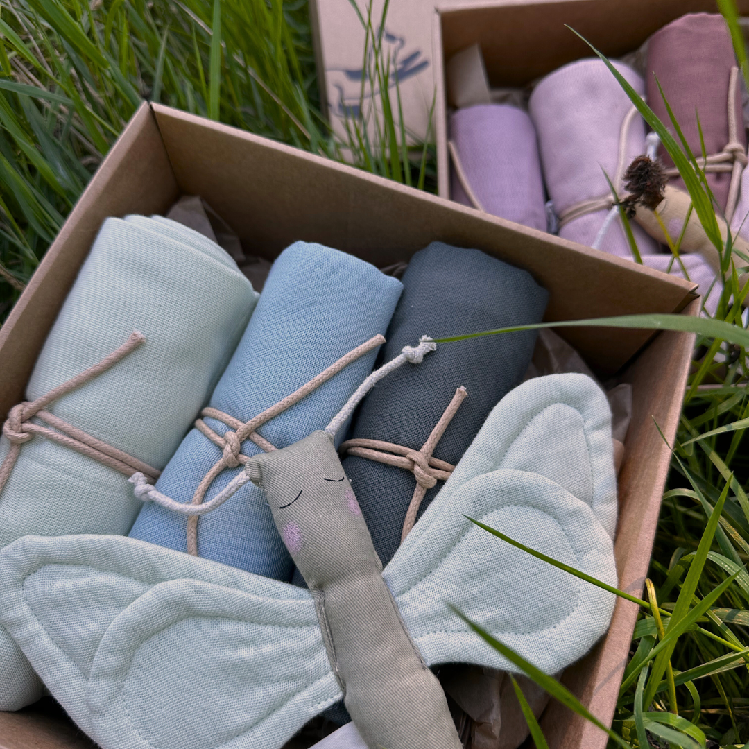 Saga Copenhagen - Wholesale New Mom Gift Box/Set - Baby Gift Box - Shades of Aloe Butterfly - Sustainable & Org4