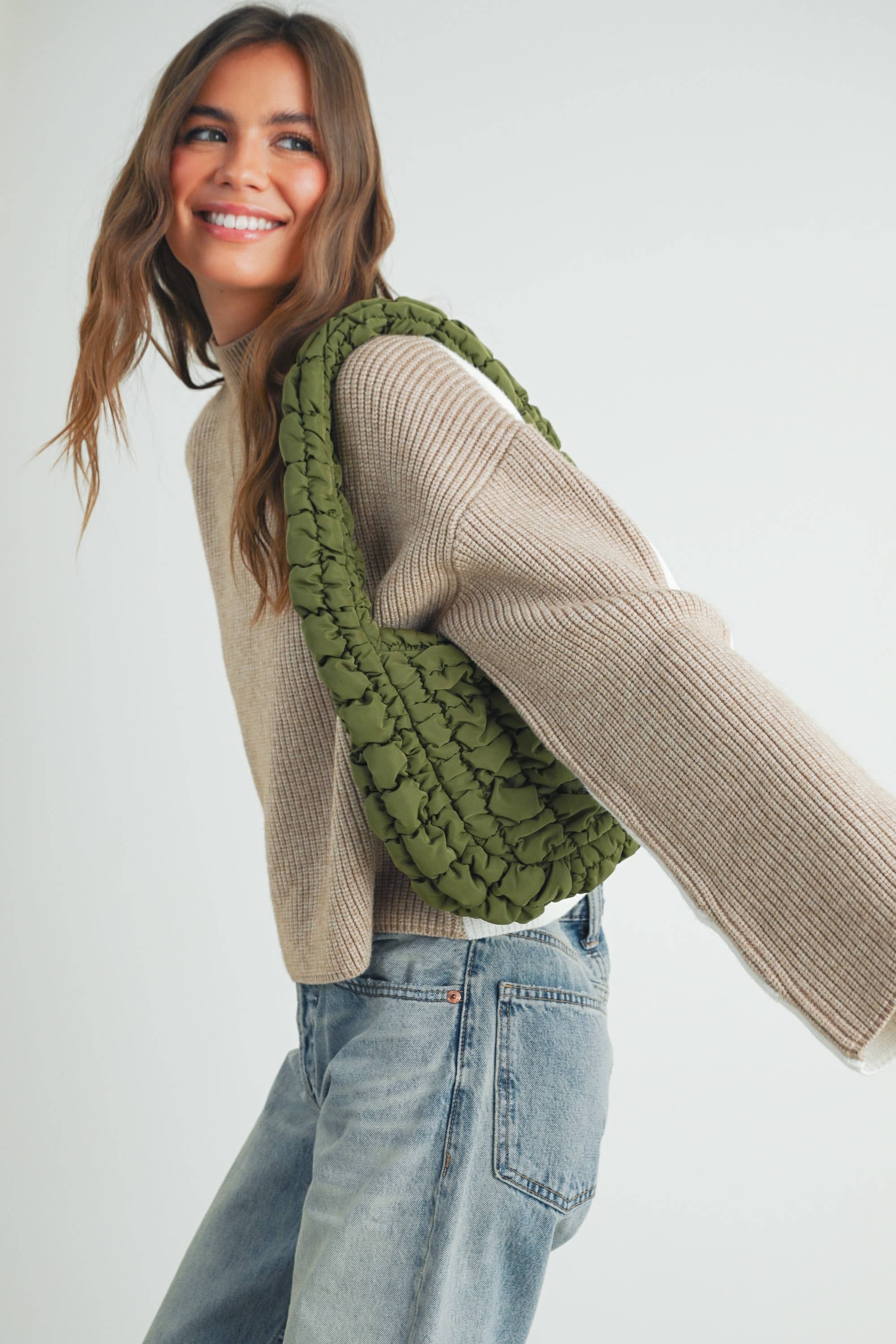 BUTTERMELON - Vente Sac porté épaule – femme - Sac épaule matelassé Quilted Cloud - BMB74544