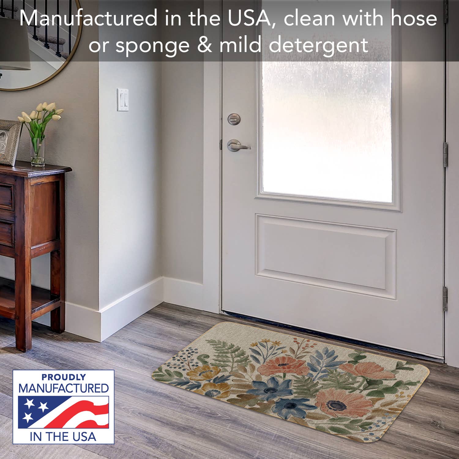 CounterArt/Highland Home/Thirstystone - Wholesale Floor Mat - "Botanical Blends" Natural Linen Look Floor Mat1