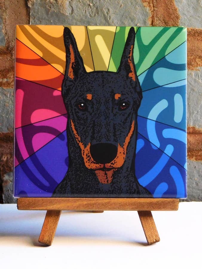 Doberman Ceramic Art Tile for wholesale by Sabyloo