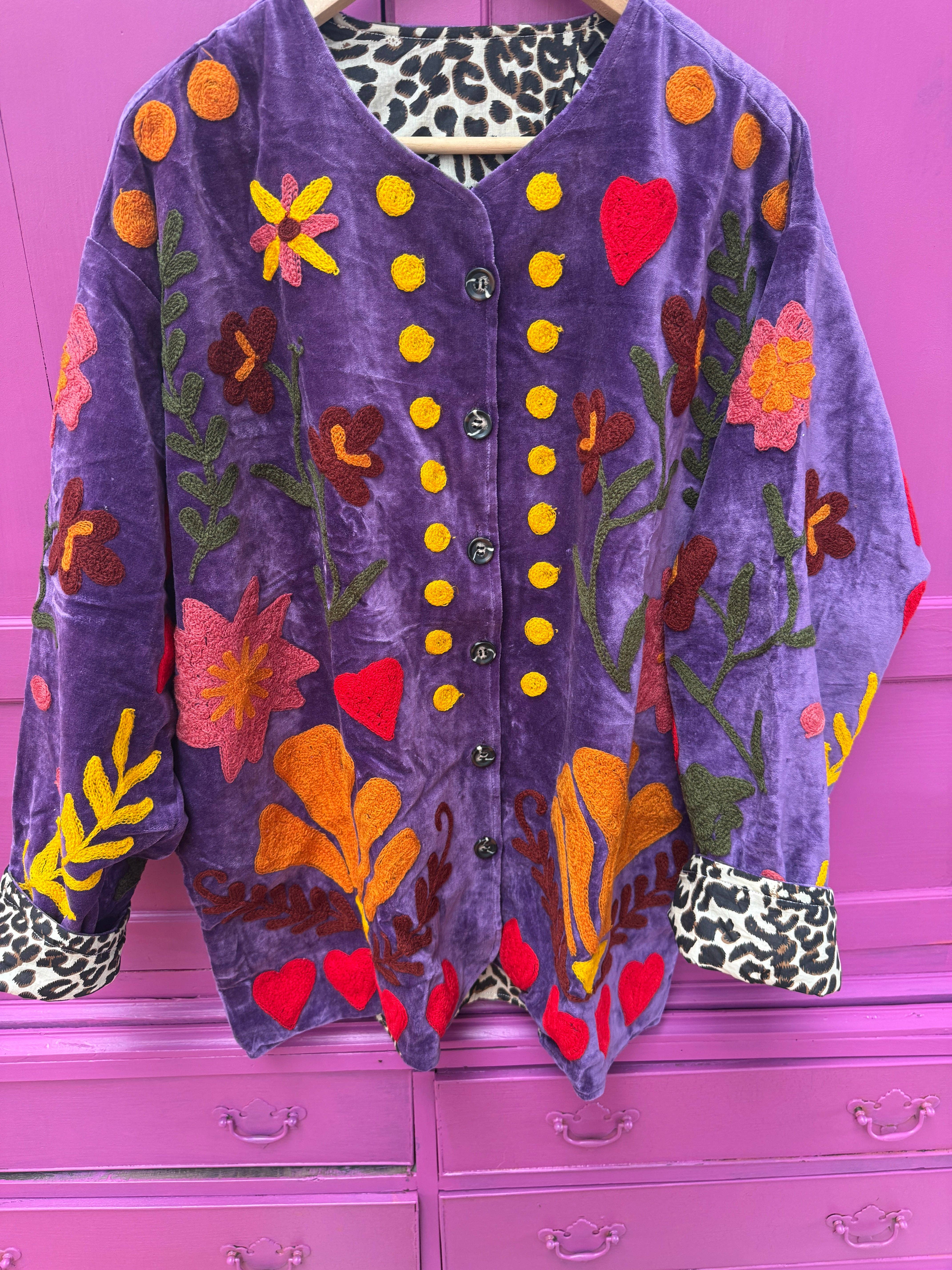 ToutVintage - Wholesale Jacket - Women's - Velvet Jacket LOVE purple1