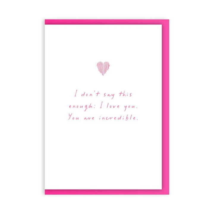 Corazón rosa: no lo digo lo suficiente para venta al por mayor de Oliver Stockley