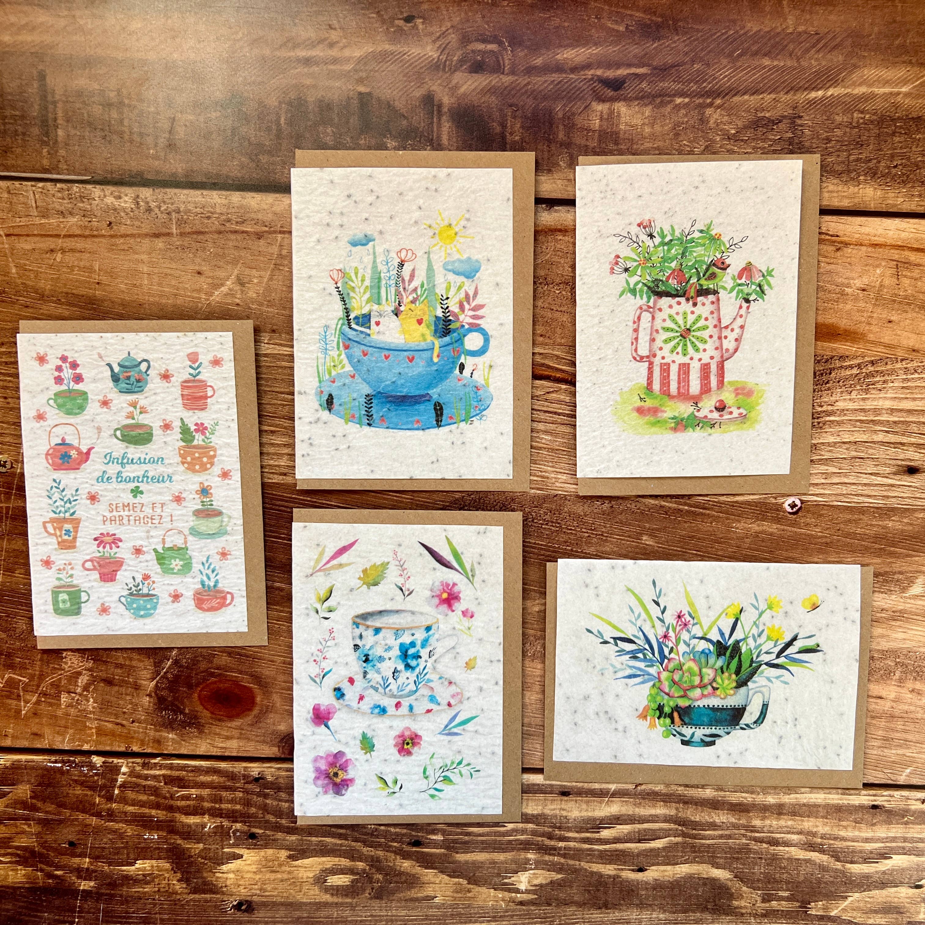 Les cartes de Lulu - Wholesale Everyday Greeting Card - Plantable card infusion tea herbal tea - (3x5 model)1