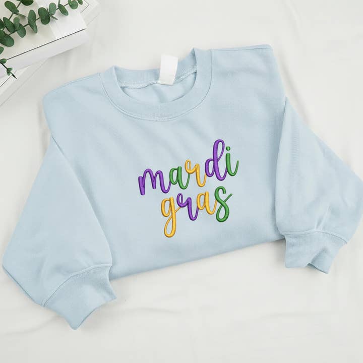 Embroidered Mardi Gras Sweatshirt, Mardi Gras Festival Shirt for wholesale by ClevorFit
