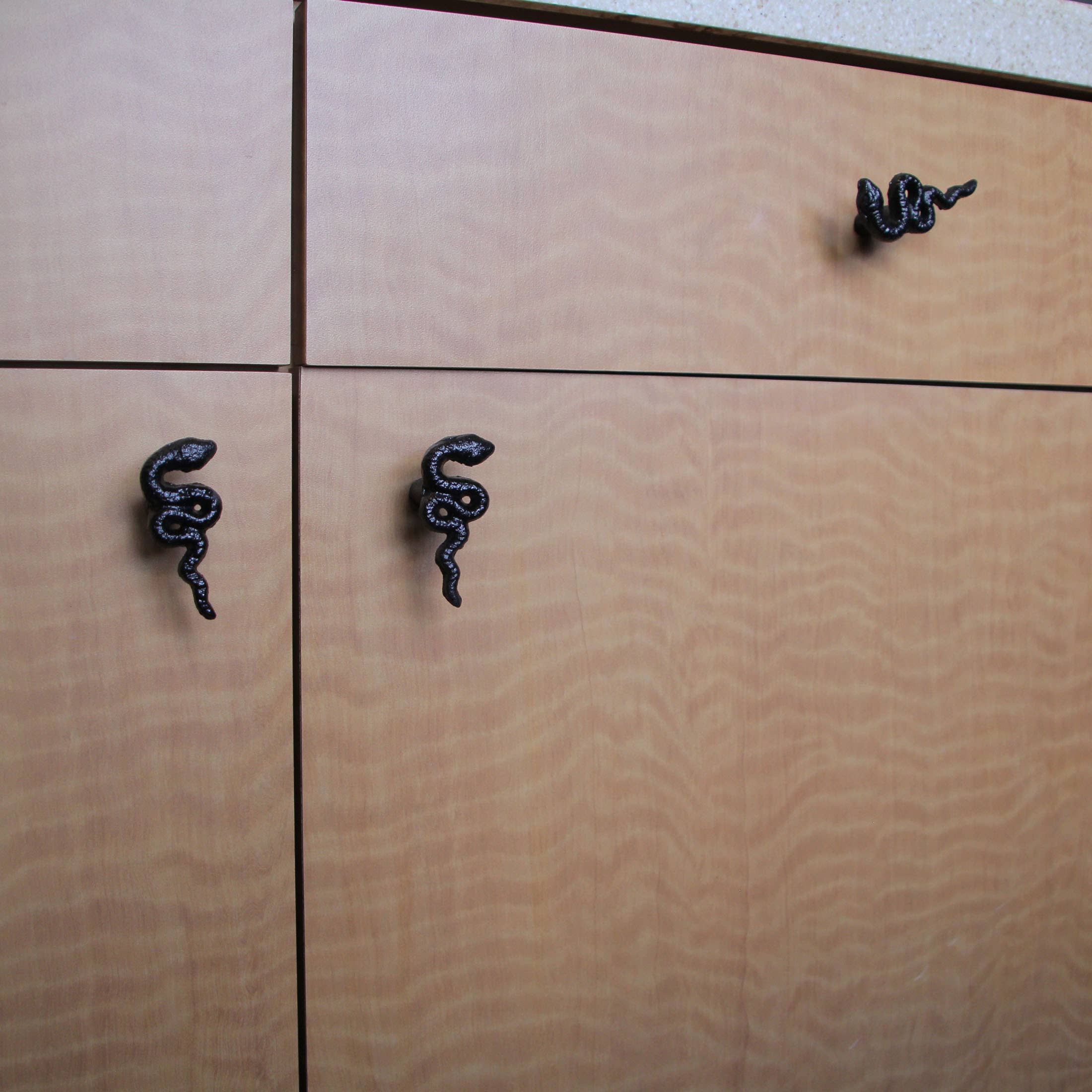 Zeckos - Wholesale Knob/Pull - Gothic Black Cast Iron Snake Drawer Knobs 6 Piece Set4