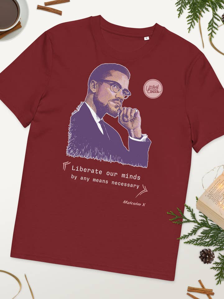 Malcolm X | The unisex t-shirt in organic cotton for wholesale by UNITED SOULS