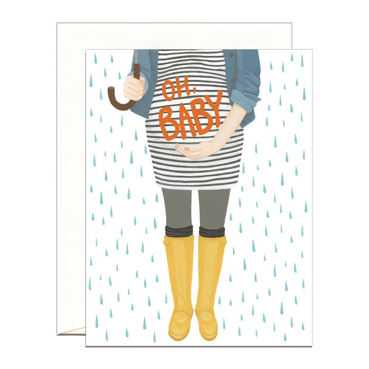 Oh Baby Bump Expectant Mom Baby Shower Card for wholesale by Yeppie Paper