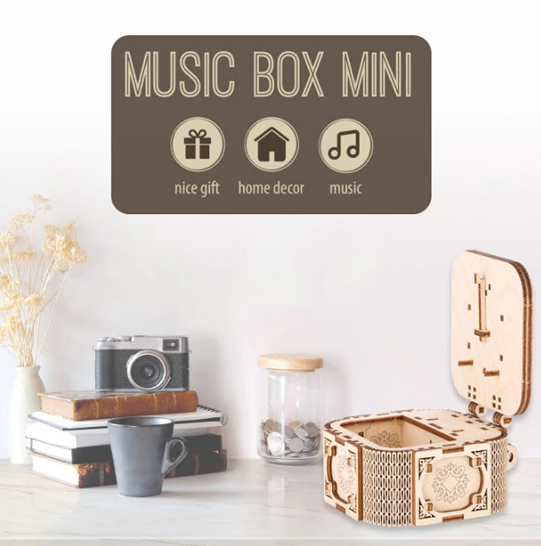 EDNA LABS - Wholesale DIY Craft Kit - RETRAGO 3D Wooden Music Box Puzzle – 61‑Piece DIY Kit2