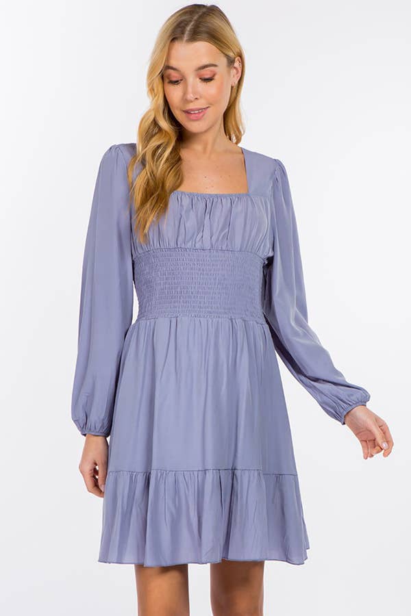 Hesperus - Wholesale Dress - Women's - Smocked Waist Square Neck Dress23