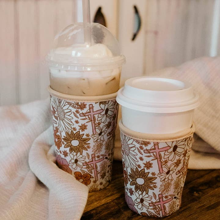 Abundantly Yours - Wholesale Drink Huggers & Koozies - Floral Coffee Sleeve | Coffee Shop Products