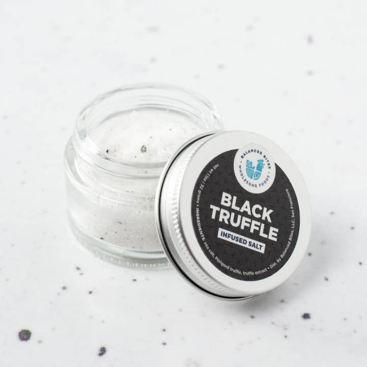 Sel infusé à la truffe noire pour la vente par Balanced Bites