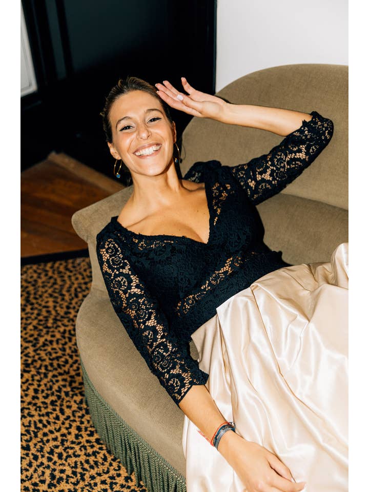 madame-en-soie – wholesale Kjol - Dam – Lång sidenkjol och bomull underkjol "Emma" – guldig2