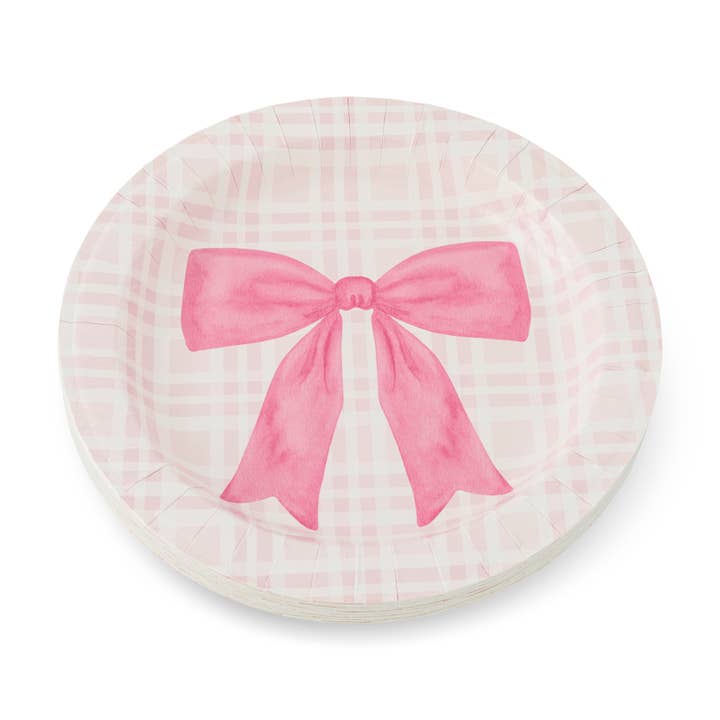 Core Home - Wholesale Disposable Plate - 16pk Round Lunch Plate - Bows