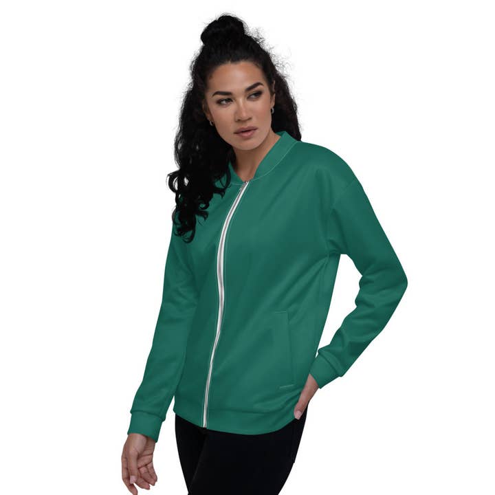Bright Green Unisex Bomber Jacket for wholesale by Rainbow City