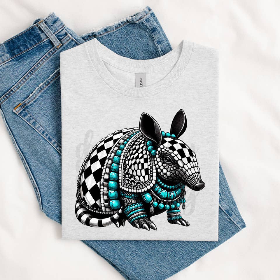 Trendy Transfers – wholesale Sublimatöverföring – Turkos Armadillo DTF Värmeöverföring