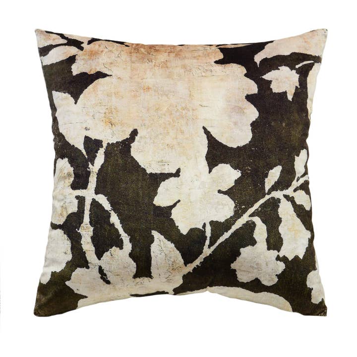 Forest Green Floral Square Pillow for wholesale by Cloud 9 Design