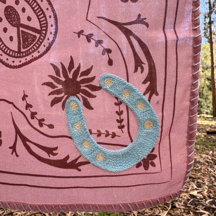 Wild as Heck - Wholesale Bandana - Women's - The Horseshoe Bandana ( wild rag, embroidered bandana,
