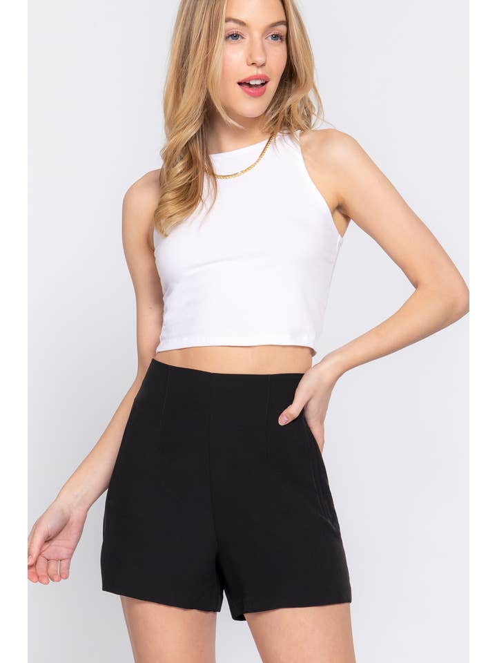 Active Basic | Active USA – wholesale Shorts – Dam – Shorts med hög midja Pinktuck9