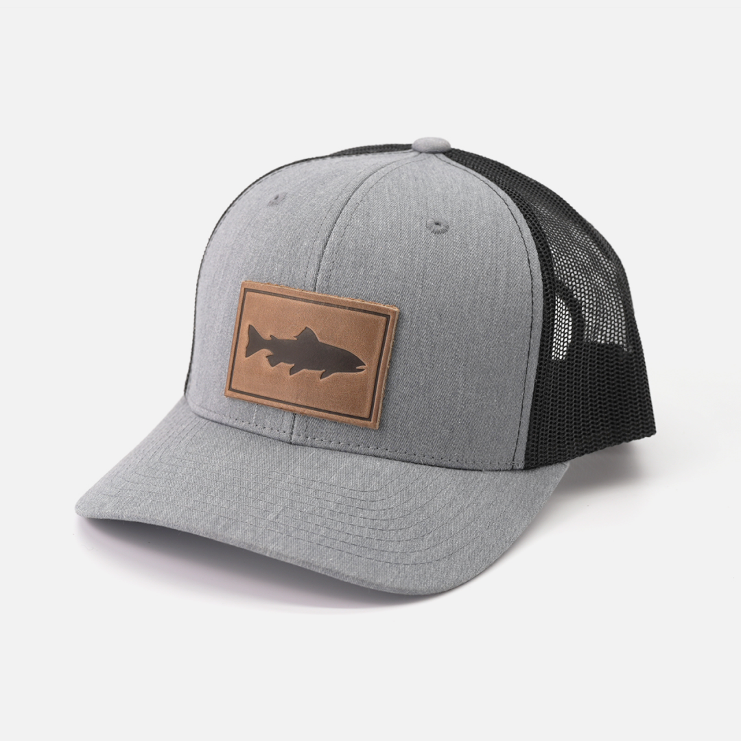 Range Leather Co. - Wholesale Trucker Hat - Unisex - Trout Hat - Leather Patch Trucker Cap16