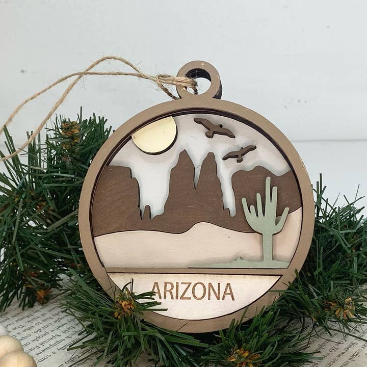 Pine Designs - Wholesale Ornament - Arizona State Ornament or Gift Tag5