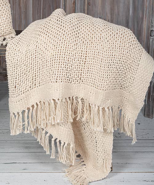 Forpost Trade Inc - Wholesale Throw Blanket - 50" x 65" Knitted Cream Cotton Throw2