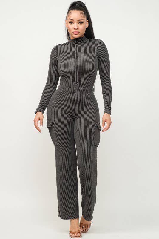 Boswell - Venta al por mayor Conjuntos de top y pantalón (NO para estar en casa) - Mujer - Conjunto de body con cierre frontal y pantalones5