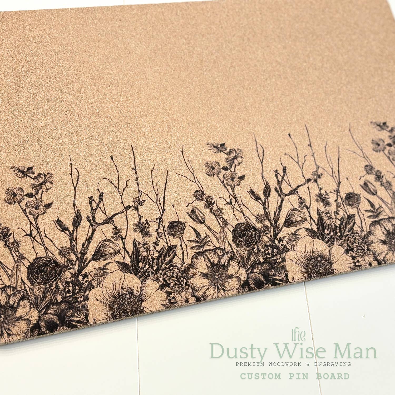 The Dusty Wise Man - Wholesale Bulletin Board - Vintage Floral Custom Cork Pin Board, Bulletin Board5