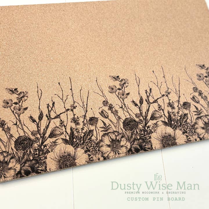 The Dusty Wise Man - Wholesale Bulletin Board - Vintage Floral Custom Cork Pin Board, Bulletin Board5