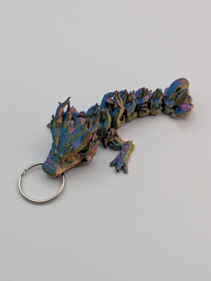 3D Printed Mushroom Dragon Keychain for wholesale by The Midnight Oil