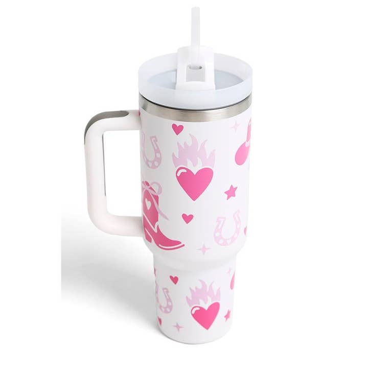 Pink Irene Wholesale - Wholesale Insulated Mug/Tumbler - 40 oz TUMBLER W/HANDLE DOUBLE WALL STAINLESS STEEL