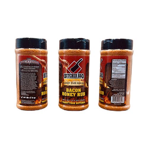 Honey Rub Bacon Flavor-Sweet Honey taste with Smokey Bacon for wholesale by Butcher BBQ Inc